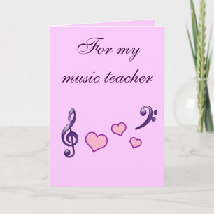 Music Teacher Heart Appreciation Thank You Card