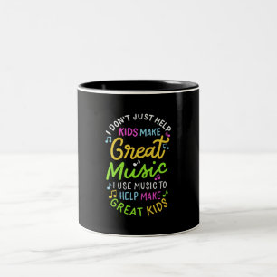Music Teacher - Help Kids Make Music Gift Two-Tone Coffee Mug