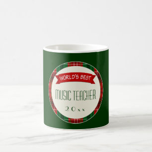 Music Teacher Holiday Plaid Christmas Gift Mugs