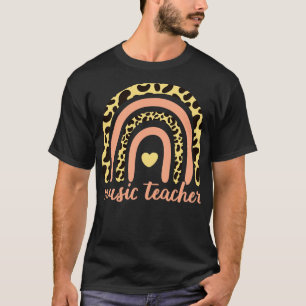 Music Teacher II Leopard Rainbow T-Shirt