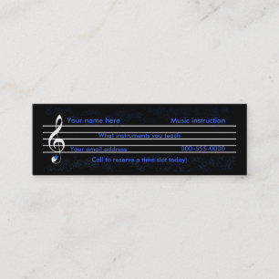 music teacher/instruction mini business card