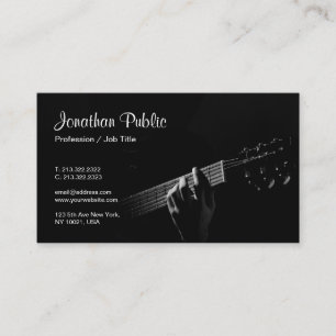 Music Teacher Instructor Guitar Lessons Template Business Card
