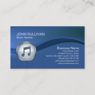 Music Teacher Lessons Music Note Icon Business Card