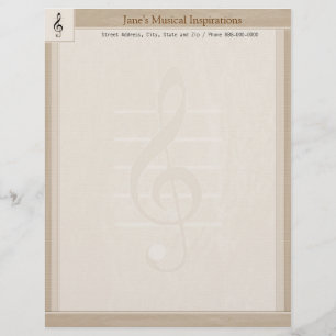 Music Teacher Letterhead Stationary
