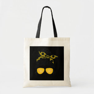 Music Teacher Messy Bun Life Glasses And Hair Tote Bag