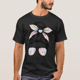 Music Teacher Messy Bun Life Hair Glasses Musical T-Shirt