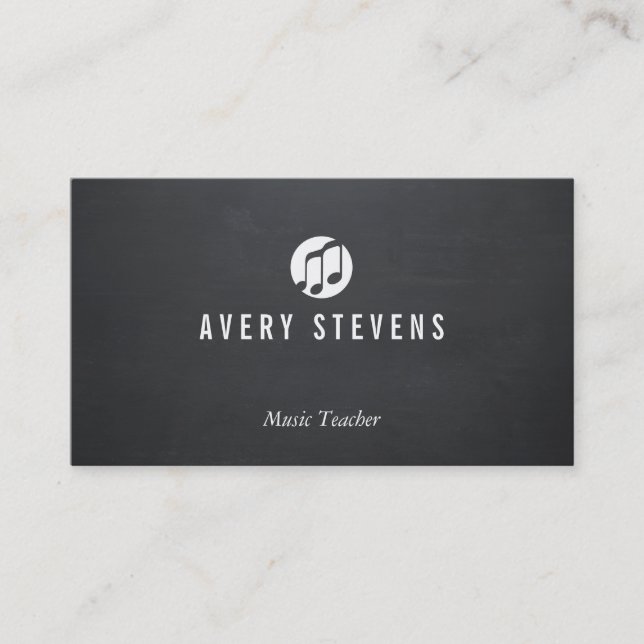 Music Teacher, Music Notes, Musician Business Card (Front)