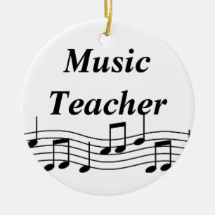 Music Teacher Musical Notes Ceramic Ornament