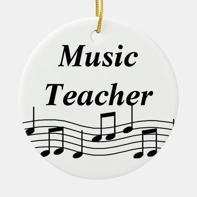 Music Teacher Musical Notes Ceramic Ornament (Front)