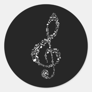 Music Teacher Notes Musician Classic Round Sticker