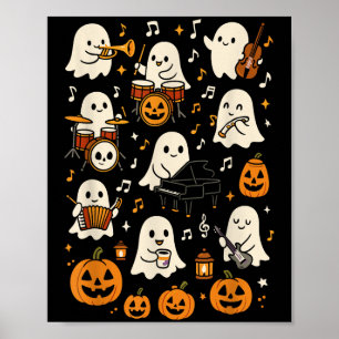 Music Teacher Orchestra Shirt, Spooky Halloween Gh Poster