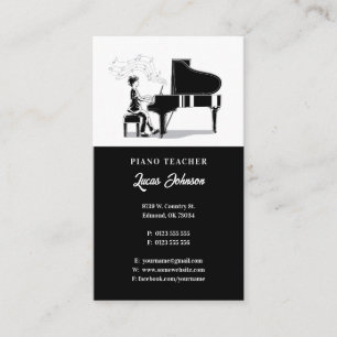 Music Teacher   Pianist Business Card