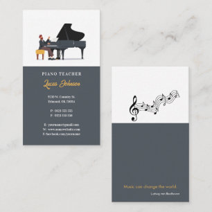 Music Teacher Pianist Business Card