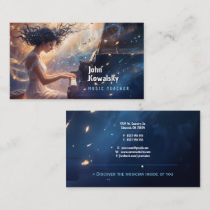 Music Teacher Pianist Business Card