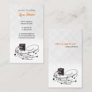 Music Teacher Pianist Business Card