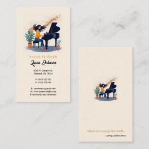 Music Teacher Pianist Business Card