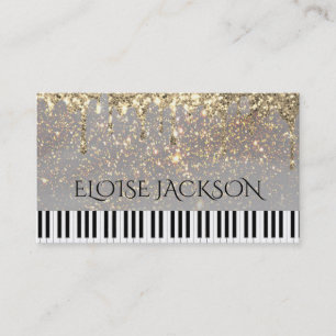 music teacher pianist elegant business card