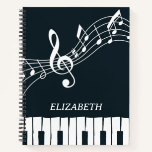 Music Teacher Piano Keyboard Music Notes  Notebook