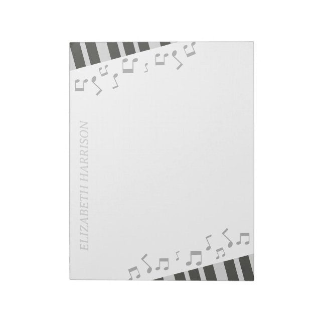 Music Teacher Piano Keyboard Music Notes Notepad (Rotated)
