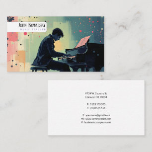 Music Teacher   Piano Keys Business Card
