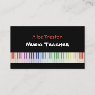 Music Teacher Piano keys Business Card