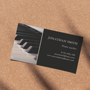 Music Teacher Piano Keys Professional Business Card