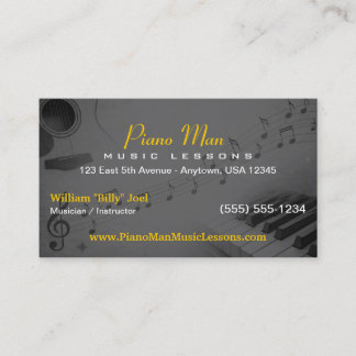 Music Teacher | Private Music Lessons Business Card