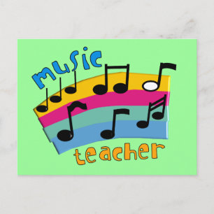 Music Teacher Rainbow Notes Gifts Postcard