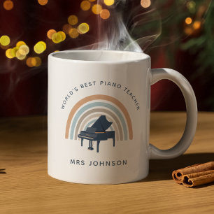 Music Teacher Rainbow Piano Coffee Mug