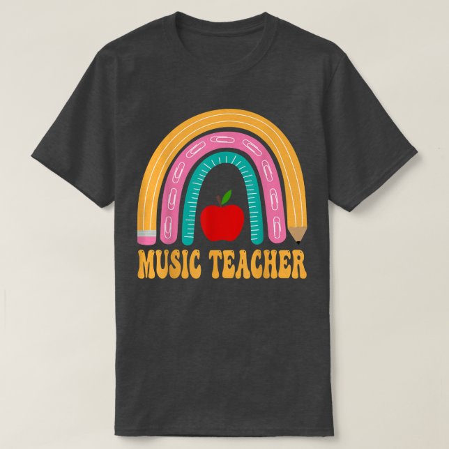 Music Teacher Rainbow Women Back To School Appreci T-Shirt (Design Front)