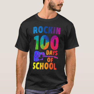 Music Teacher Rockin 100 Days Of School Guitar Key T-Shirt
