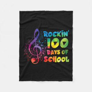 Music Teacher -rockin 100 Days Of School Music Key Fleece Blanket
