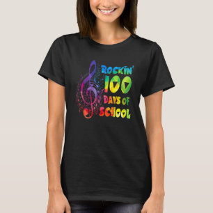 Music Teacher Rockin 100 Days of School Music Key T-Shirt
