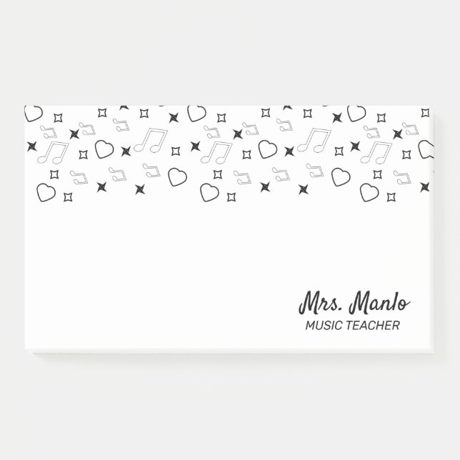 Music Teacher Script Name Musical Notes (Front)