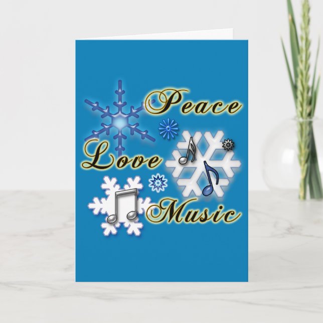 Music Teacher Snowflakes Non-Denominational Holiday Card (Front)
