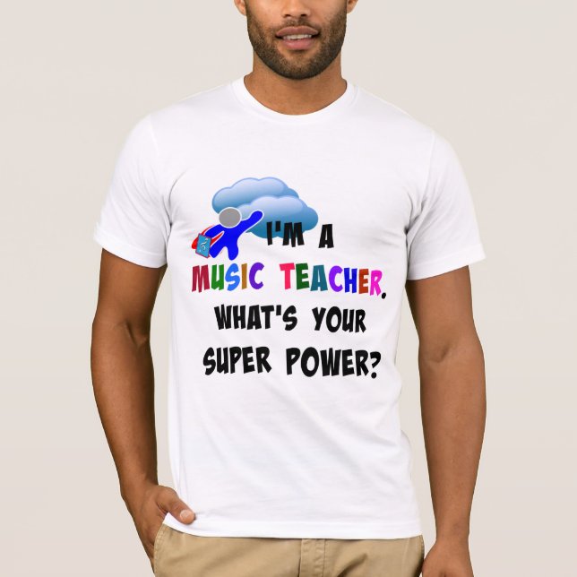 Music Teacher Superhero T-Shirt (Front)