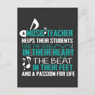 Music teacher t shirt appreciation band Geschenk Postcard