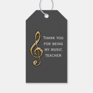 Music Teacher Thank You Clef Symbol Appreciation Gift Tags