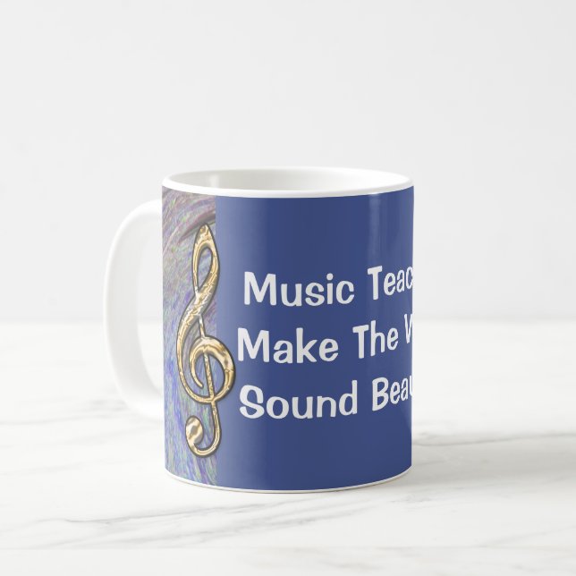 Music Teacher Thank You Spiral Class Appreciation Coffee Mug (Front Left)
