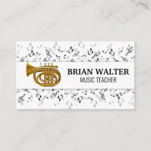 Music Teacher   Trumpet Horn   Sound Notes Business Card