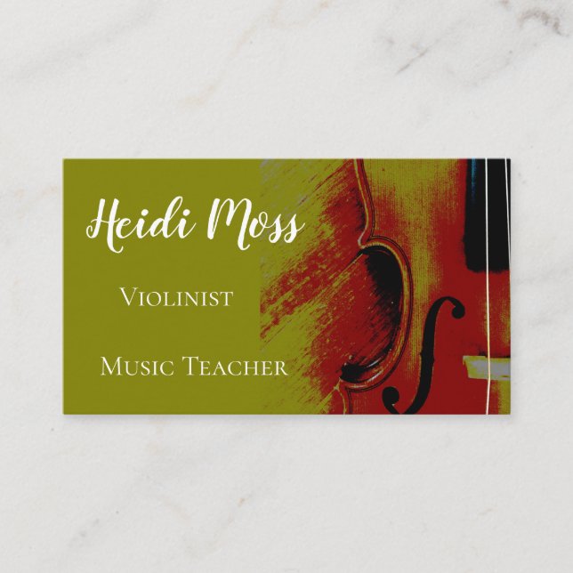 Music Teacher Violinist Business Card (Front)