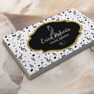 Music Teacher Vocal Coach Singer Musical Business Card