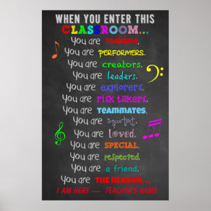 Music Teacher -When You Enter This Classroom Rules Poster