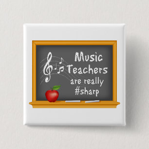 Music Teachers are Really # Sharp 15 Cm Square Badge