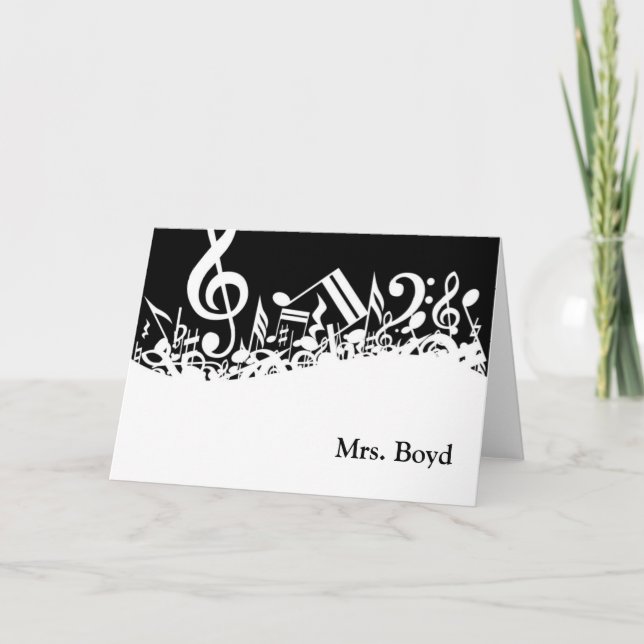 MUSIC TEACHER'S  Customisable Note Cards (Front)