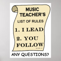 Music Teachers List Of Rules
