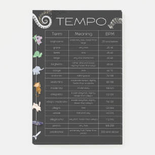 Music Tempo post-it notes