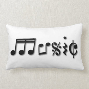 Music Text Design Lumbar Cushion