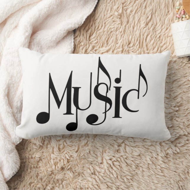 Music Text Lumbar Throw Pillow (Blanket)