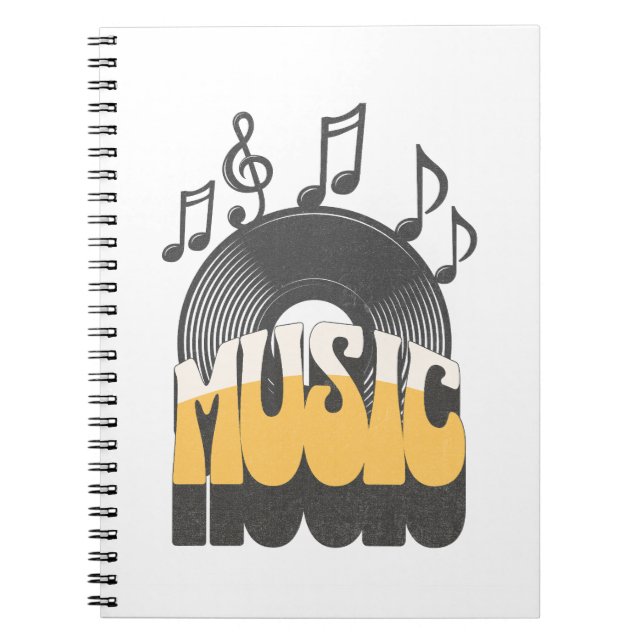 Music text with vinyl record notebook (Front)